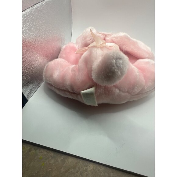 Pink Plush Puppy Dog Stuffed Animal Toy With Floppy Ears & Ribbon Tail - Picture 2 of 4